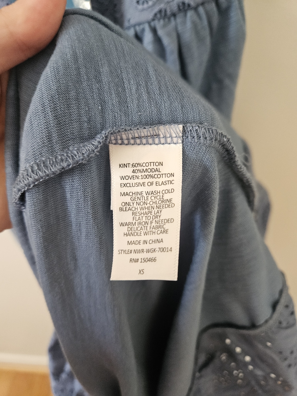 NWT Market And Spruce Blue Eyelet Maxi Dress with Button Front - Picture 5 of 5